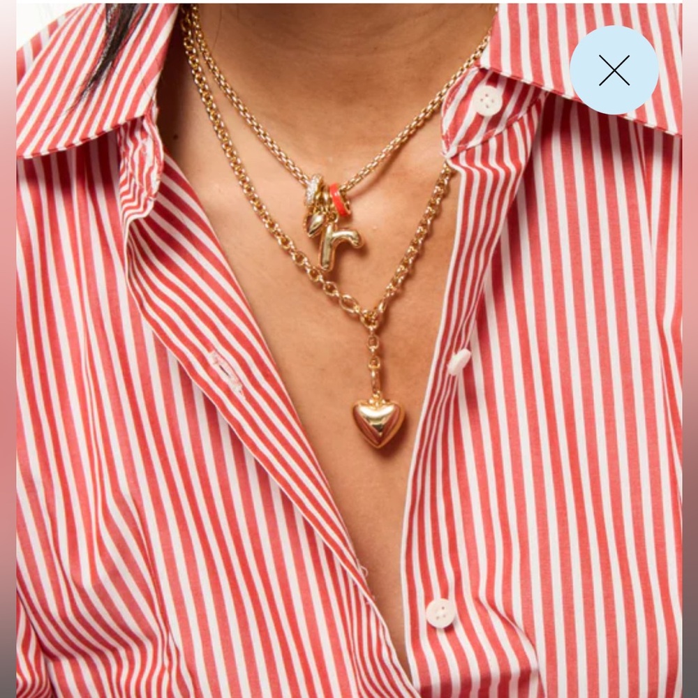 The Mini Puffy Heart Charm Necklace - Picture 4 of 4